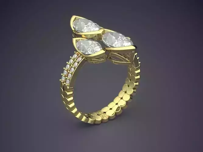 Ring With Diamonds CAD-3228 3D print model