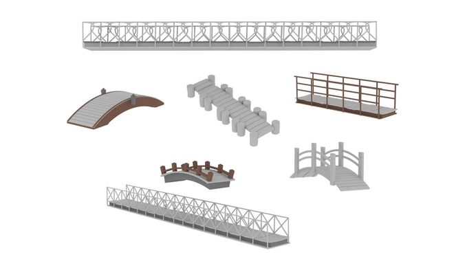 bridge wooden 3D model
