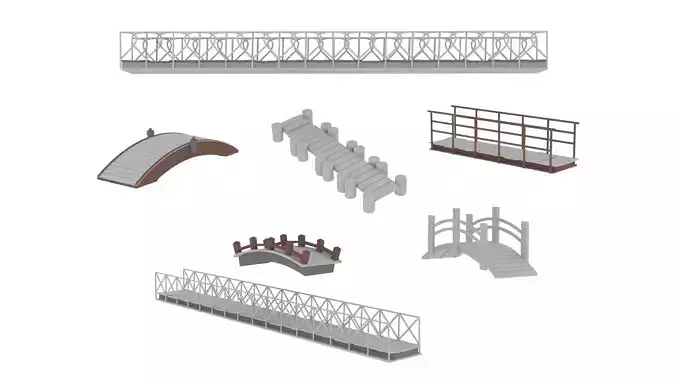 bridge wooden 3D model
