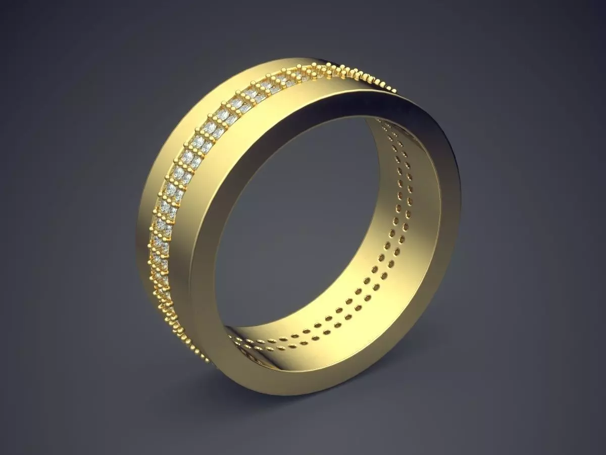 Ring With Tiny Diamonds CAD-3219 3D print model_0