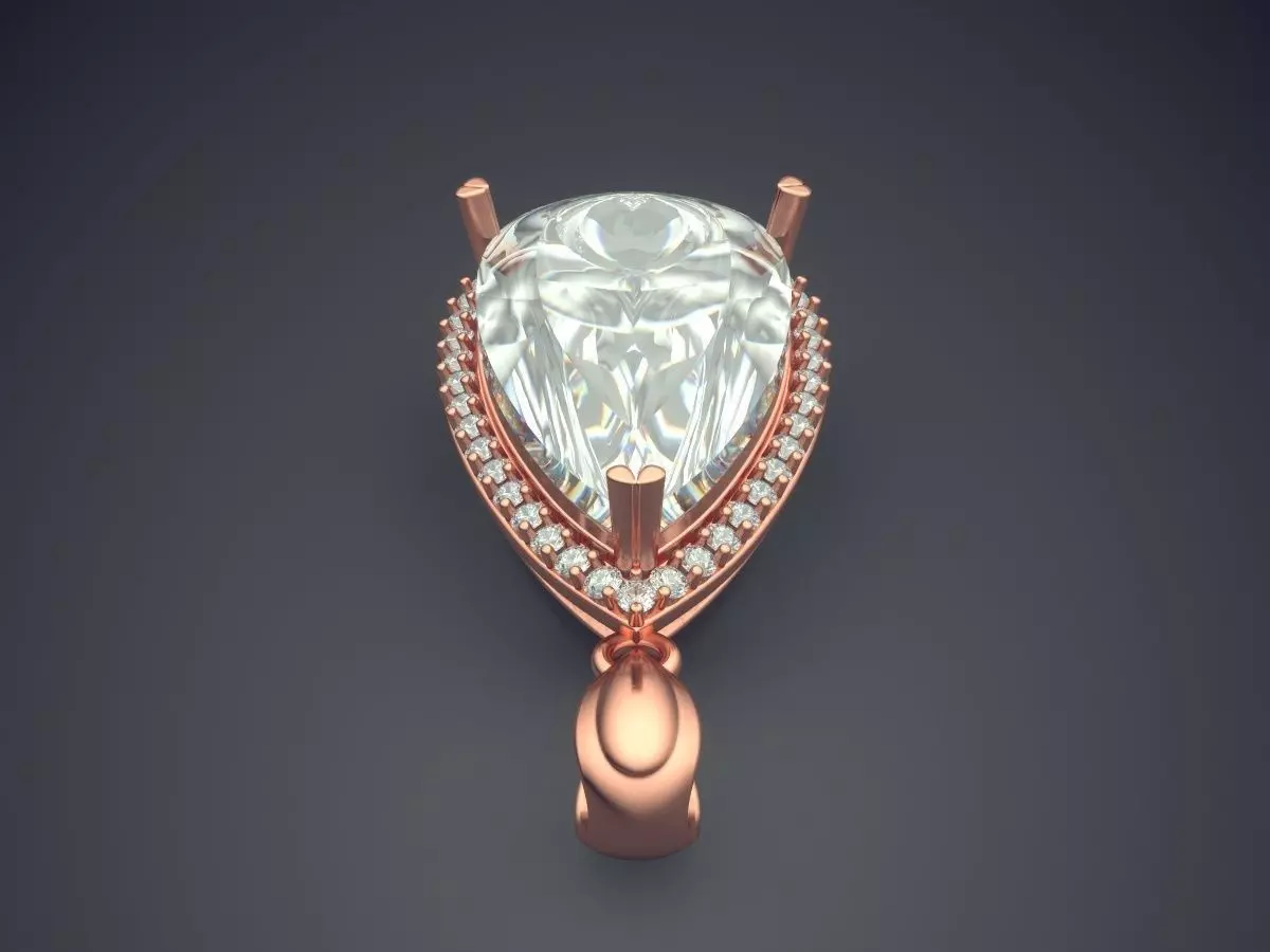 Pendant With Diamonds CAD-3214 3D print model_2
