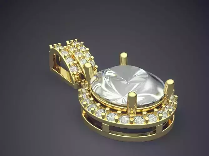 Pendant With Diamonds CAD-3209 3D print model