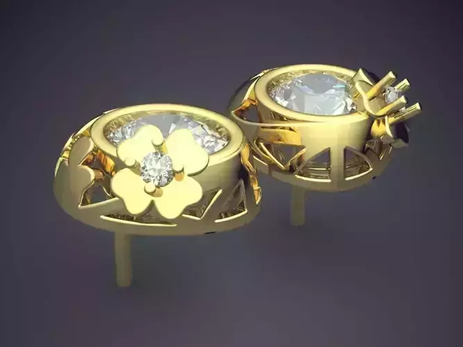 Earrings With Diamonds CAD-3194