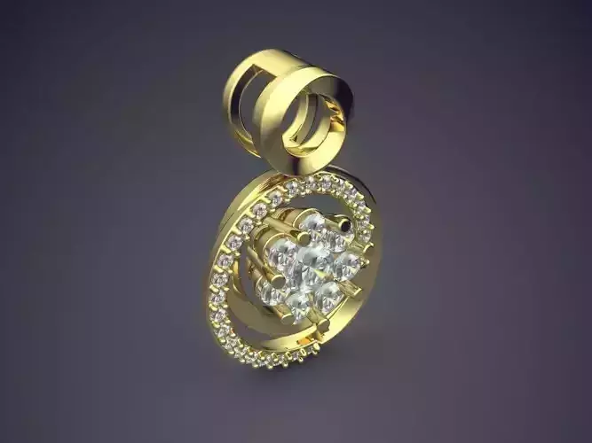 Pendant With Diamonds CAD-3191 3D print model