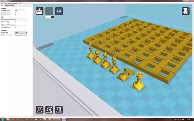 chess set pieces on computer screen 3D print model