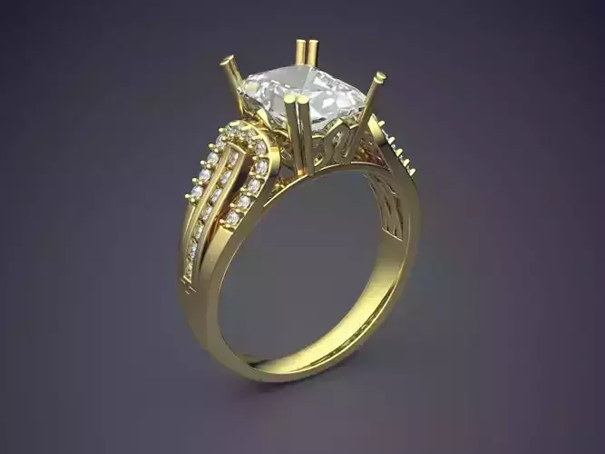 Ring With Diamonds CAD-3162 3D print model