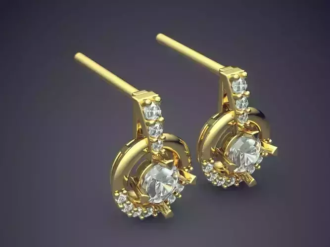Earrings With Diamonds CAD-3144