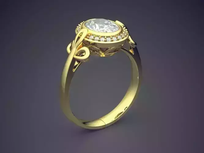 Ring With Diamonds CAD-3141 3D print model