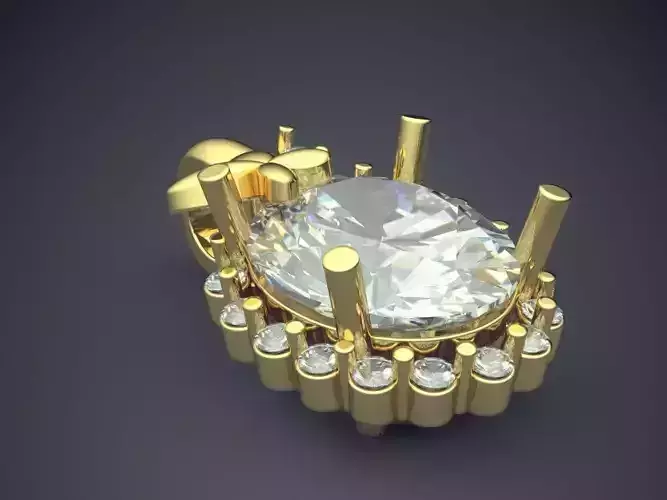 Pendant With Diamonds CAD-3140 3D print model