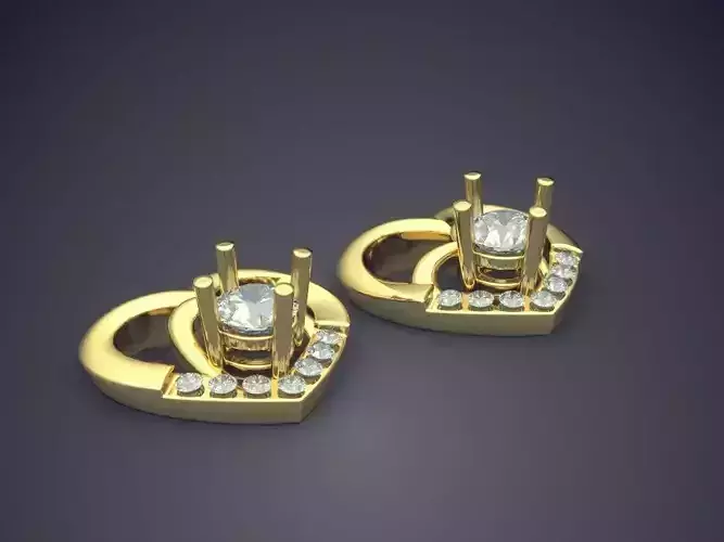 Heart Shape Pendant With Diamonds CAD-3138