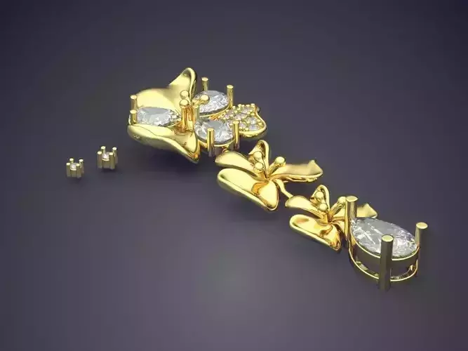 Flower Motif Pendant With Diamonds CAD-3131