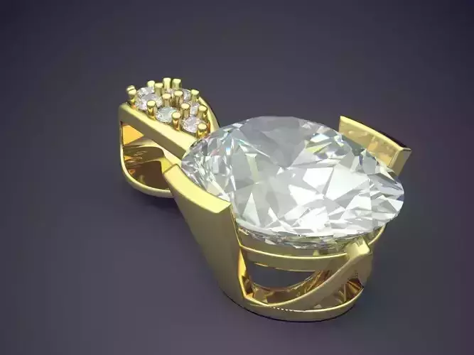 Pendant With Diamonds CAD-3103 3D print model