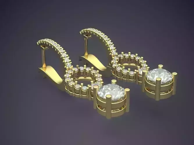 Sophisticated Hanging Earrings CAD 3078 3D print model