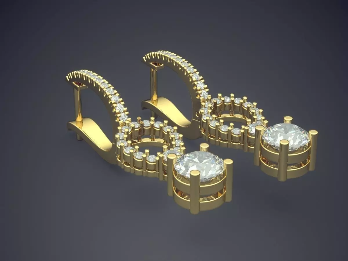 Sophisticated Hanging Earrings CAD 3078 3D print model