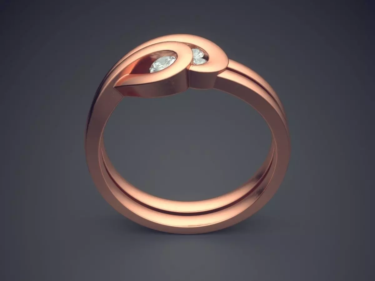 Rings With Sophisticated Ornament CAD 3073 3D print model_2