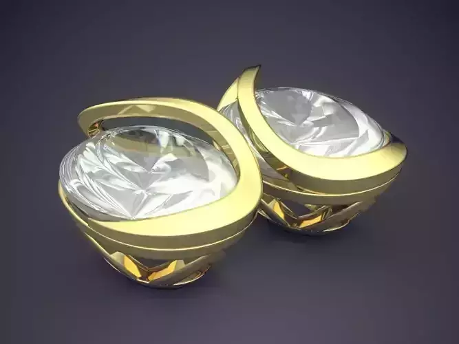 Earrings With Small Ornament And Diamonds CAD 3072