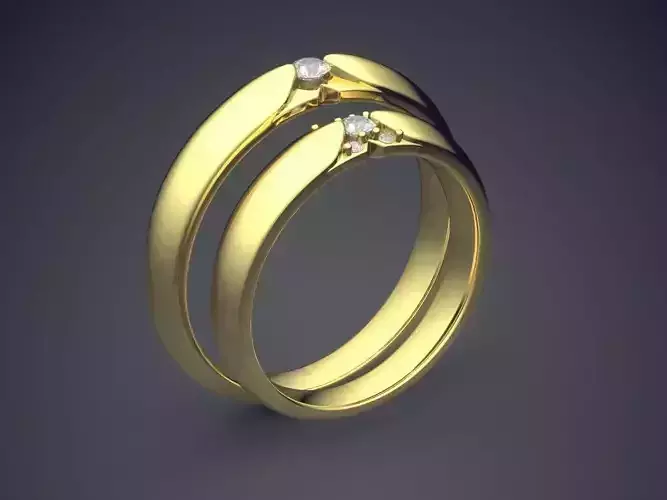 Double Ring Combo With Small Diamond CAD 3070