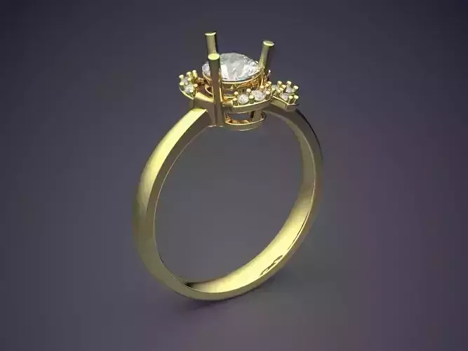 Ring With Sprinkle Of Diamonds CAD 3068 3D print model