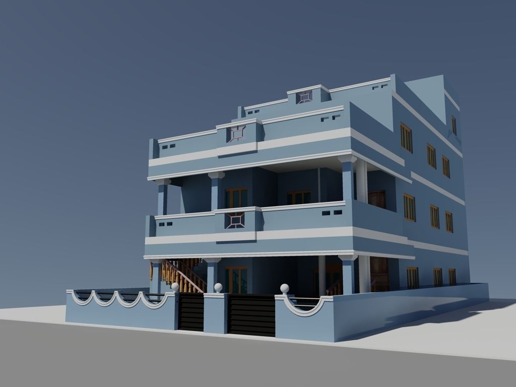 Duplex House Free 3D model