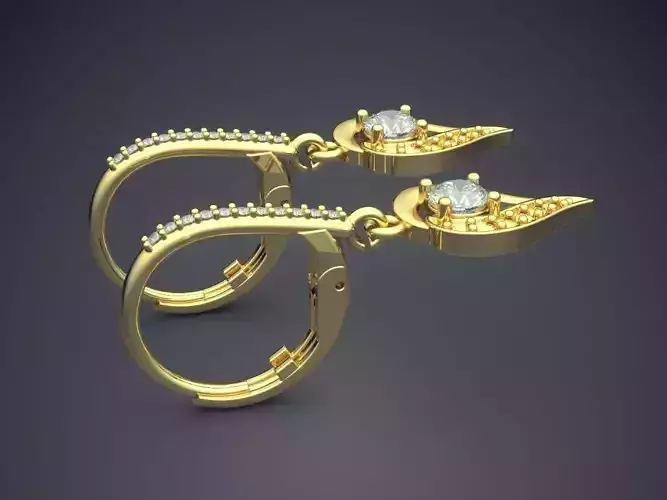 Heart Shaped Earrings With Diamond CAD 3047