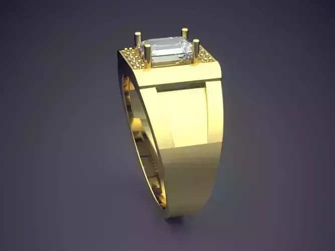 Simple Ring Design With Diamond CAD 3043