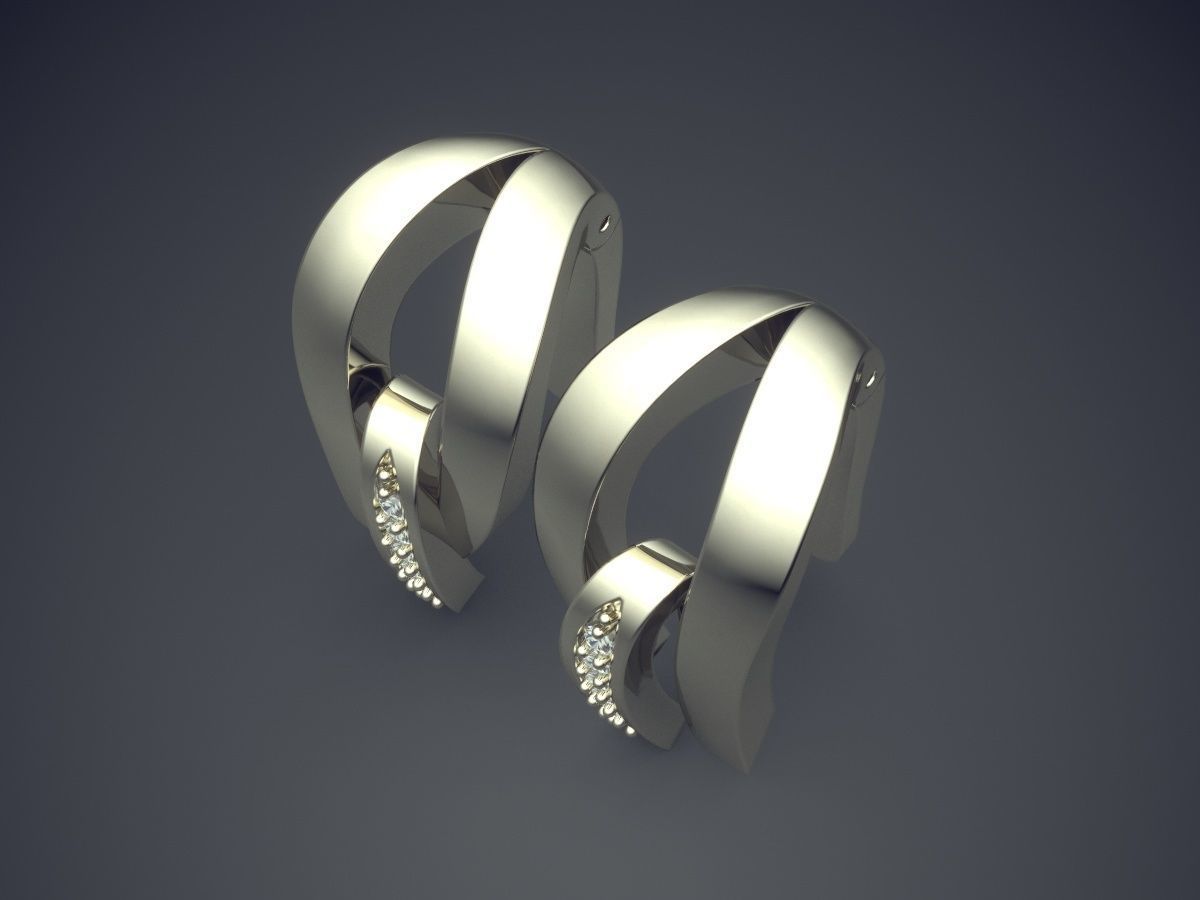 Earrings CAD 3040 3D print model_1