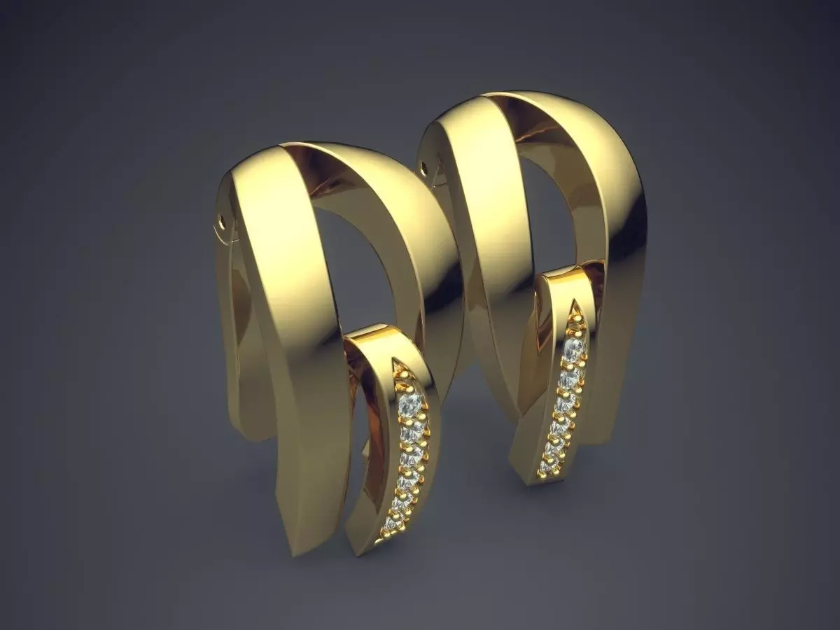 Earrings CAD 3040 3D print model_0