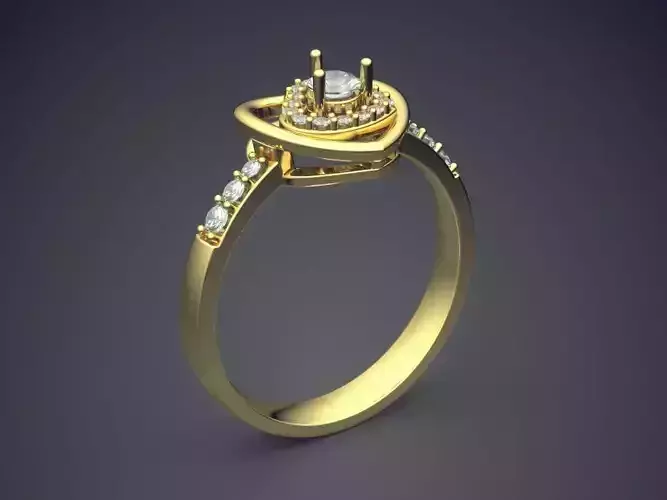 Ring With Intertwine Hearts CAD 3021