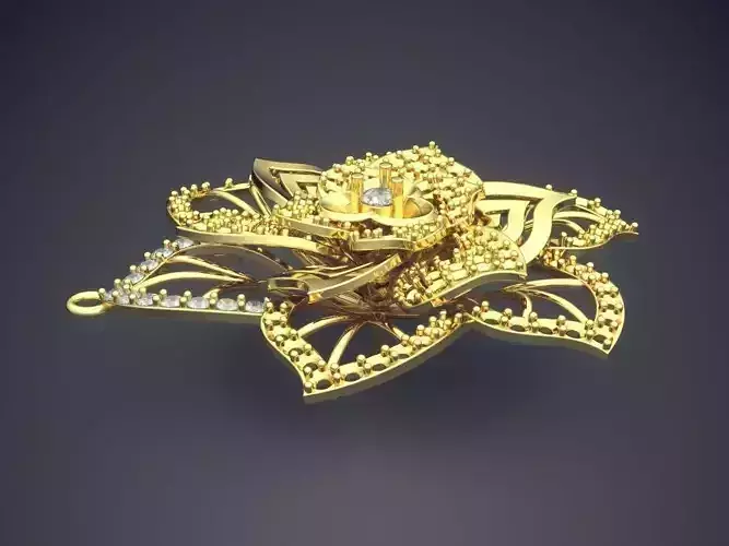 Flower Shaped Brooch CAD 3027