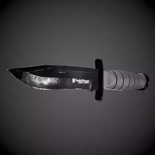 Kombat Knife low-poly 3d model