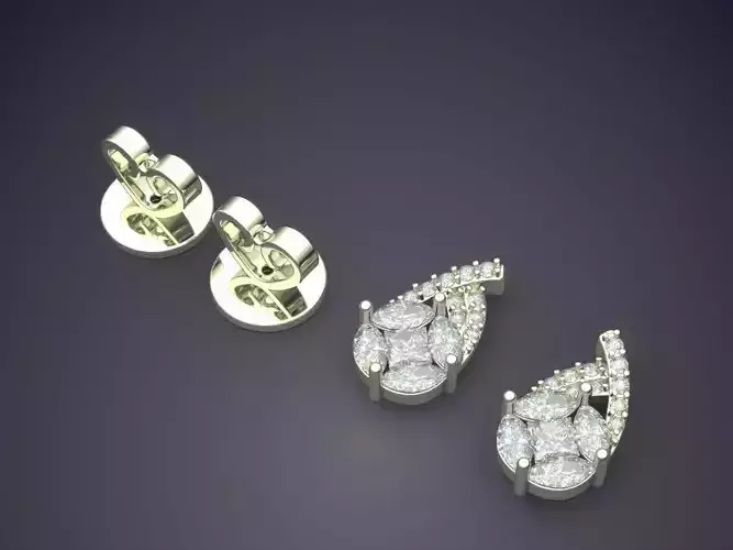 Small Earrings With Circle Diamonds CAD 3013