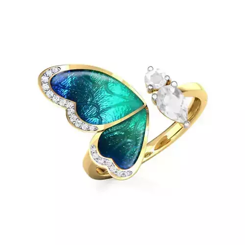 One Wing Butterfly Ring