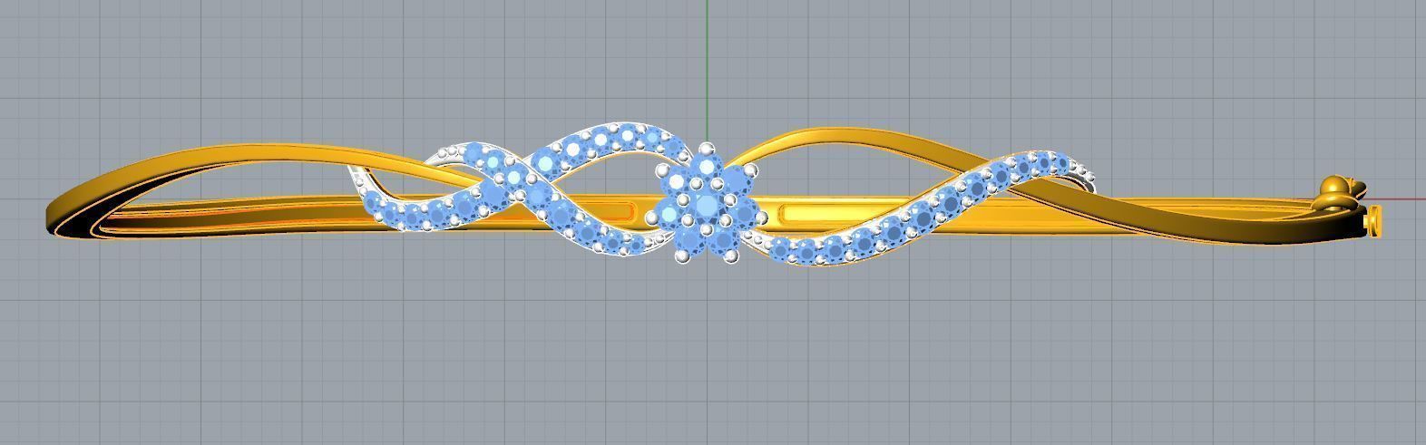 Petite Cluster Bracelet 3D print model_7
