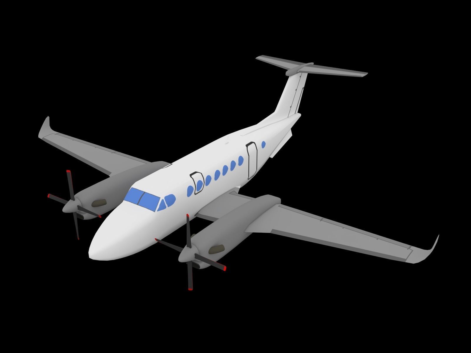 KING AIR 350 Low-poly 3D model_11