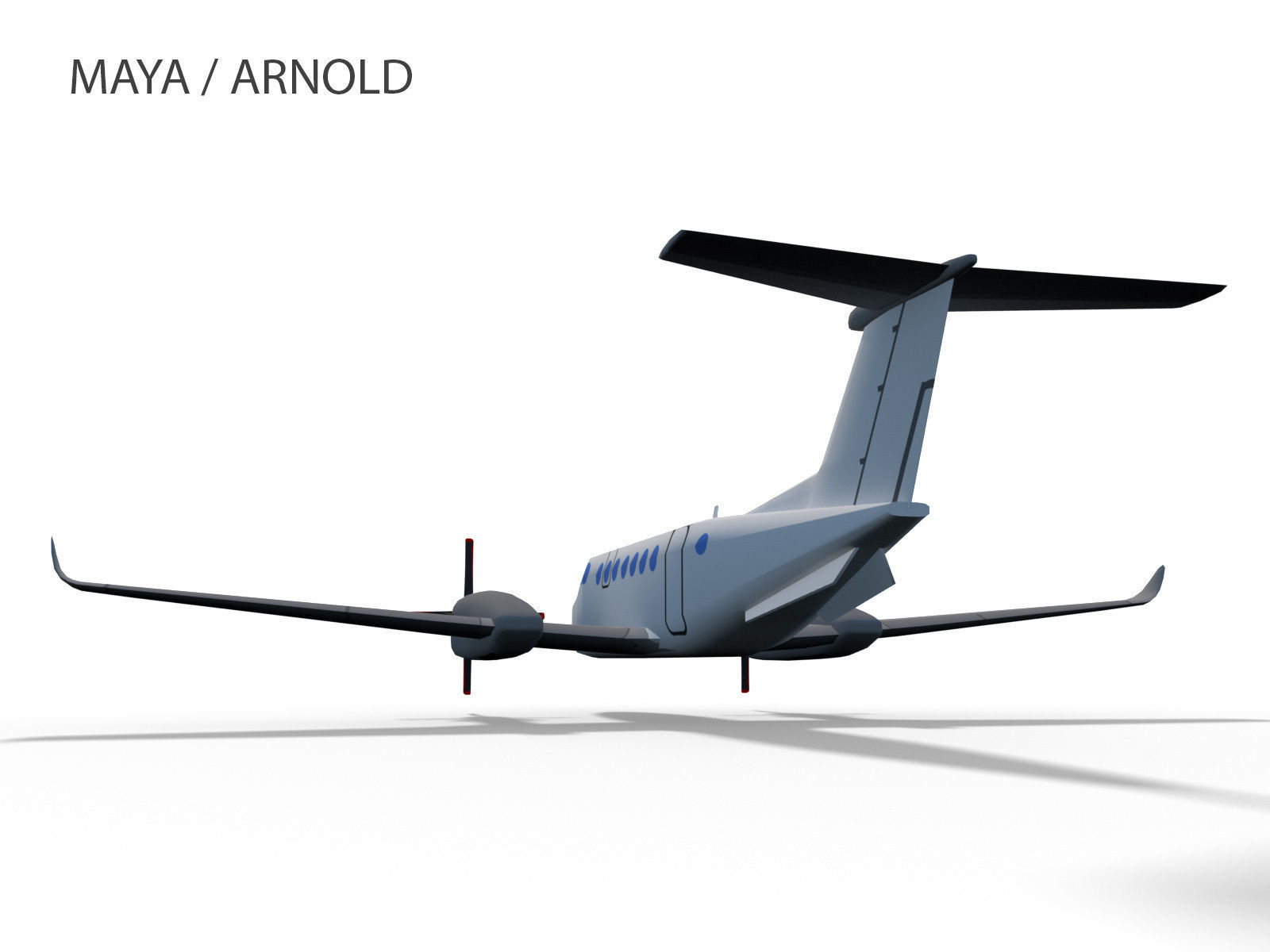 KING AIR 350 Low-poly 3D model_6