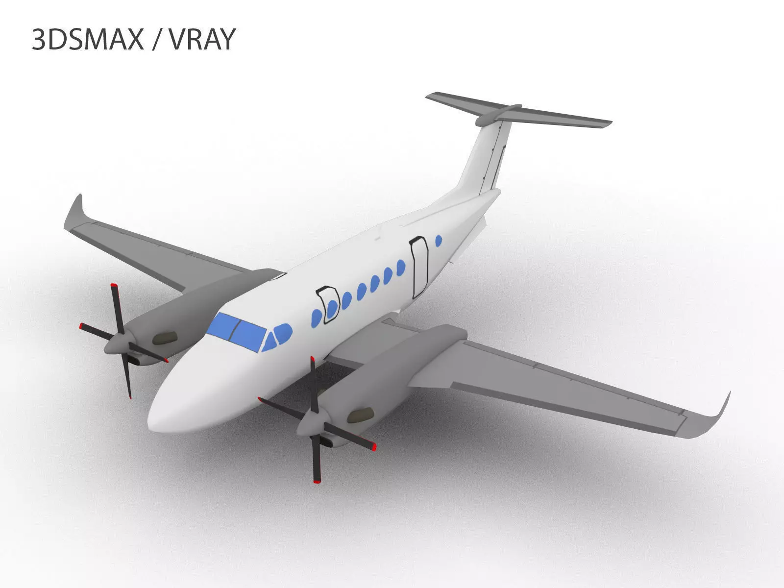 KING AIR 350 Low-poly 3D model_0