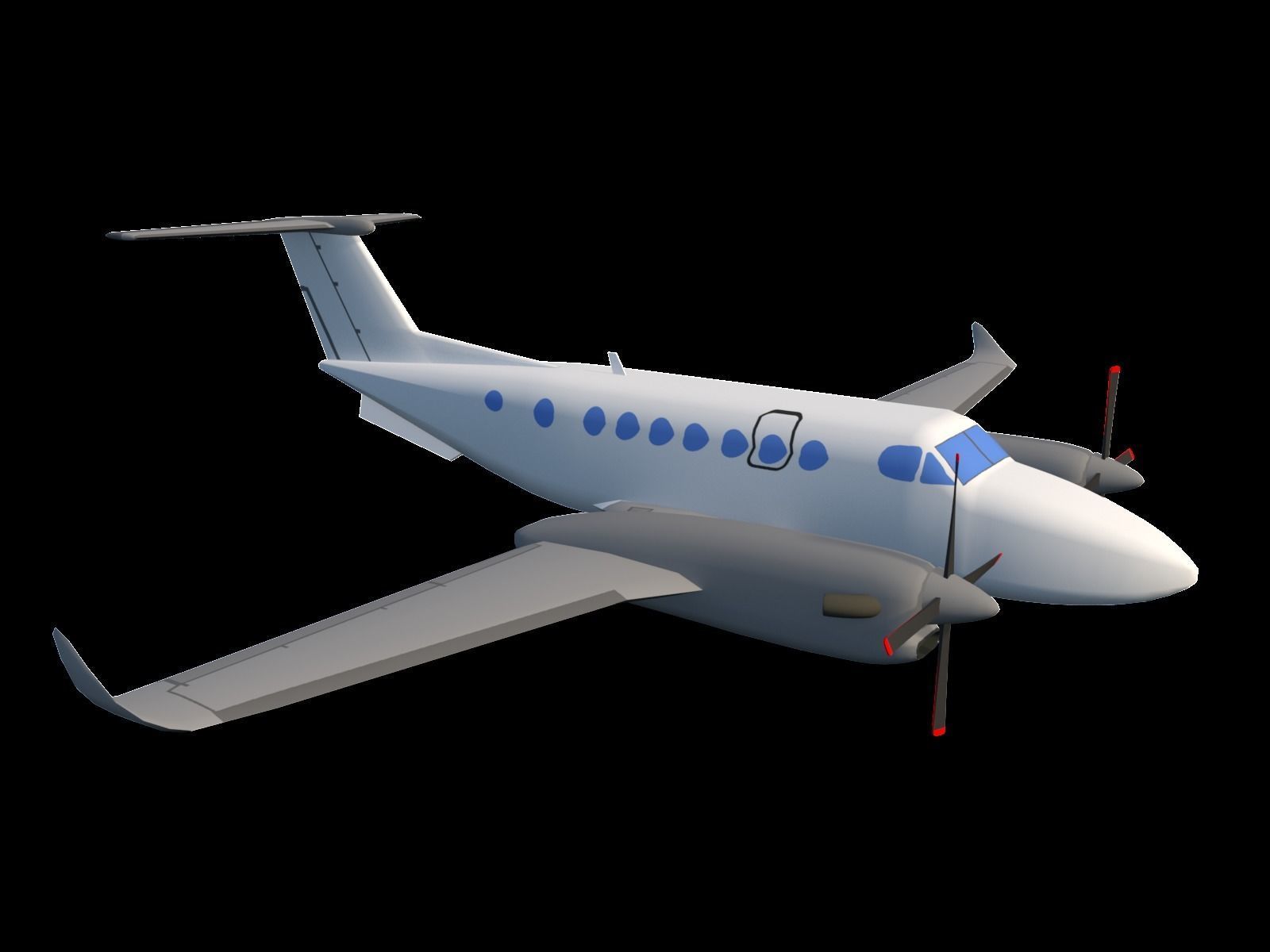 KING AIR 350 Low-poly 3D model_12