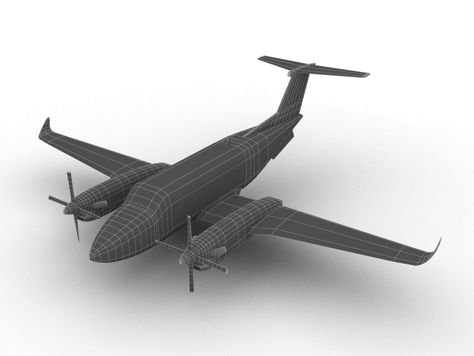 KING AIR 350 Low-poly 3D model_7