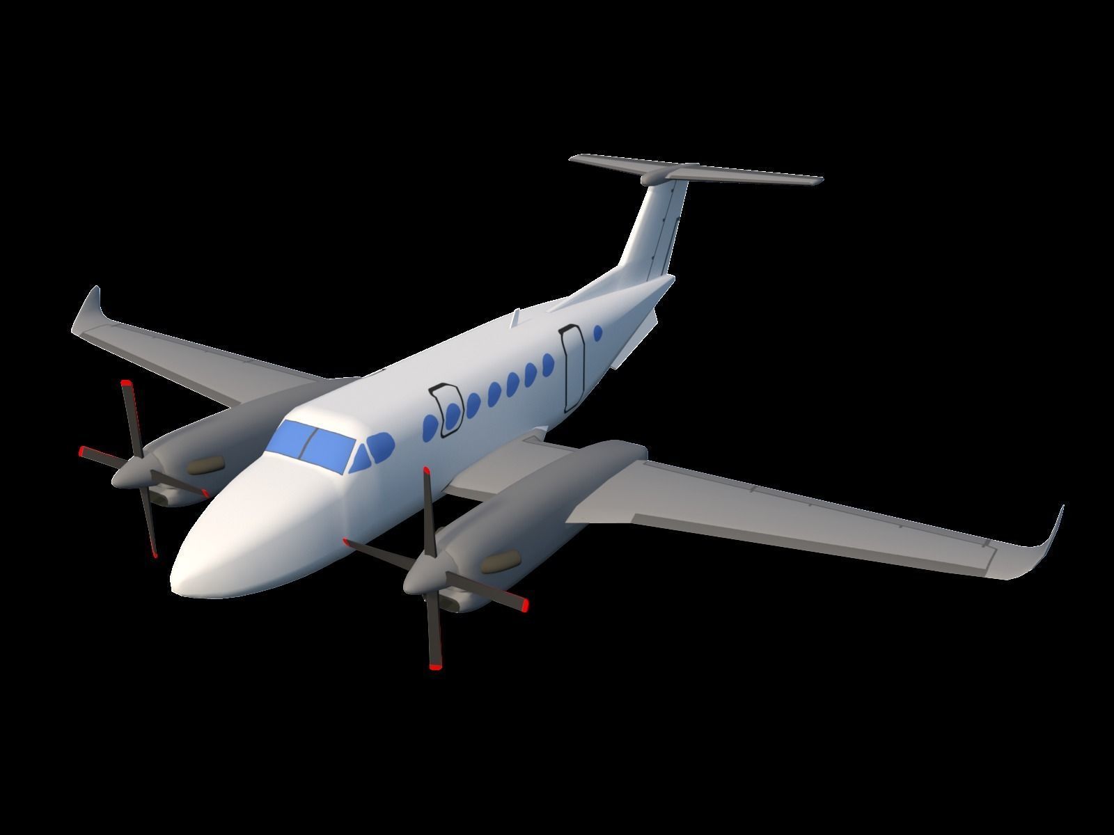 KING AIR 350 Low-poly 3D model_14