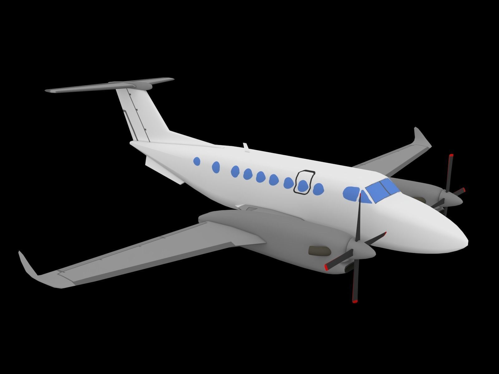 KING AIR 350 Low-poly 3D model_10