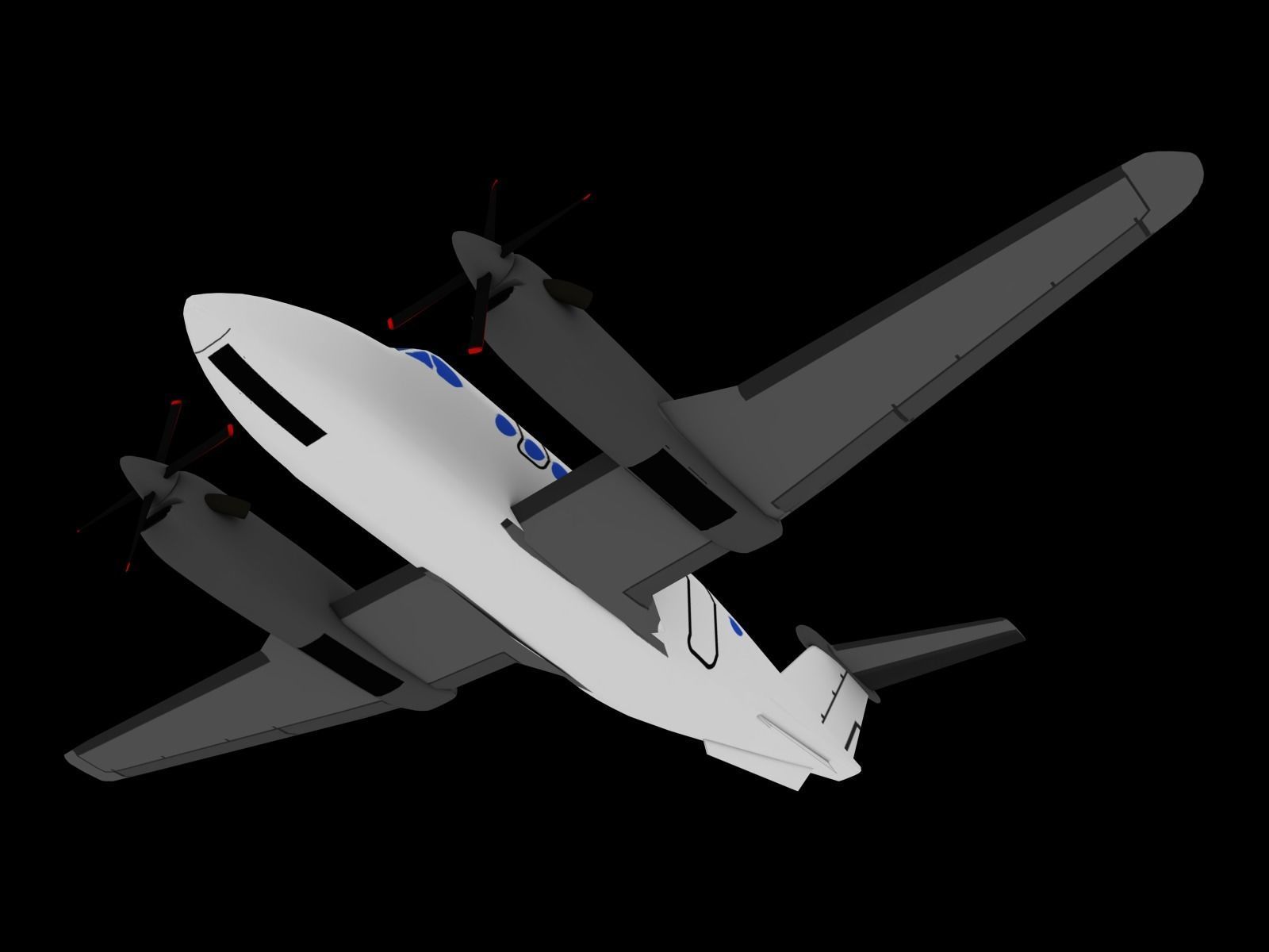 KING AIR 350 Low-poly 3D model_13