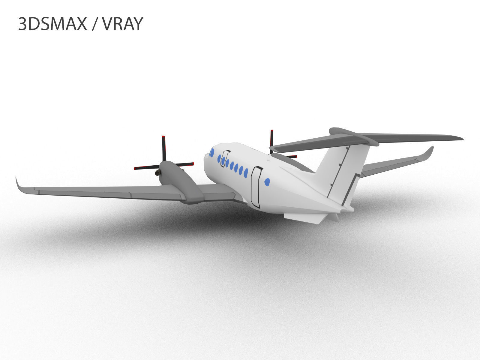 KING AIR 350 Low-poly 3D model_2