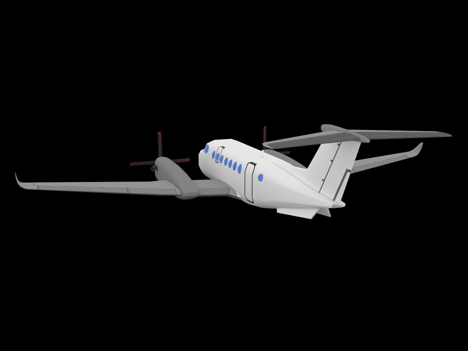 KING AIR 350 Low-poly 3D model_9