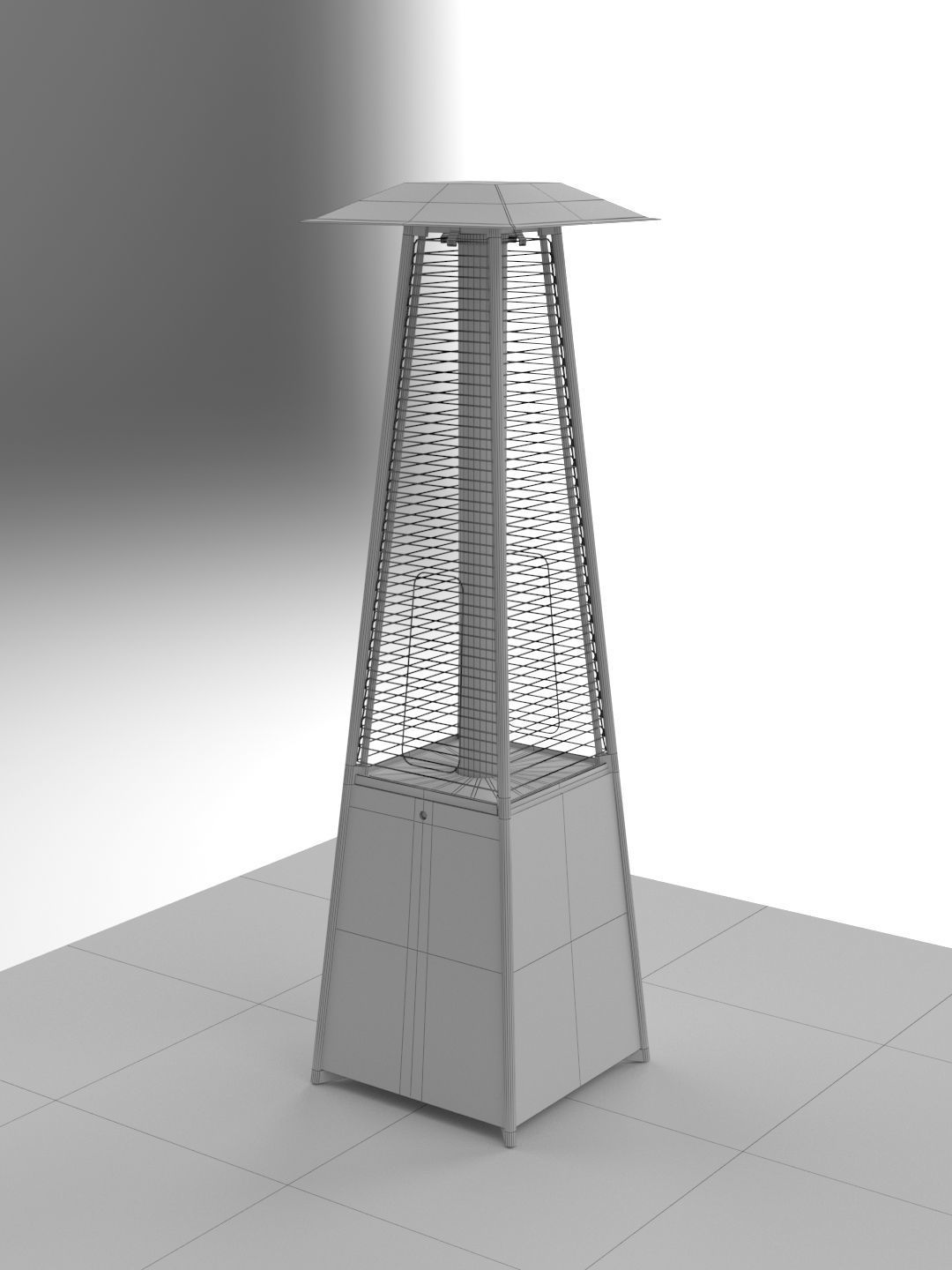 Modern Nordic Style Terrace Tower Heater 3D model_3
