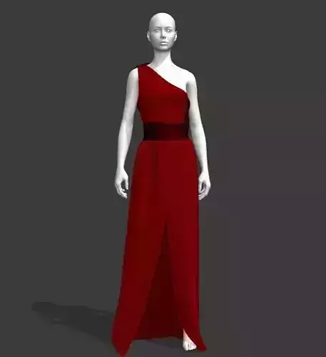 Woman red gown