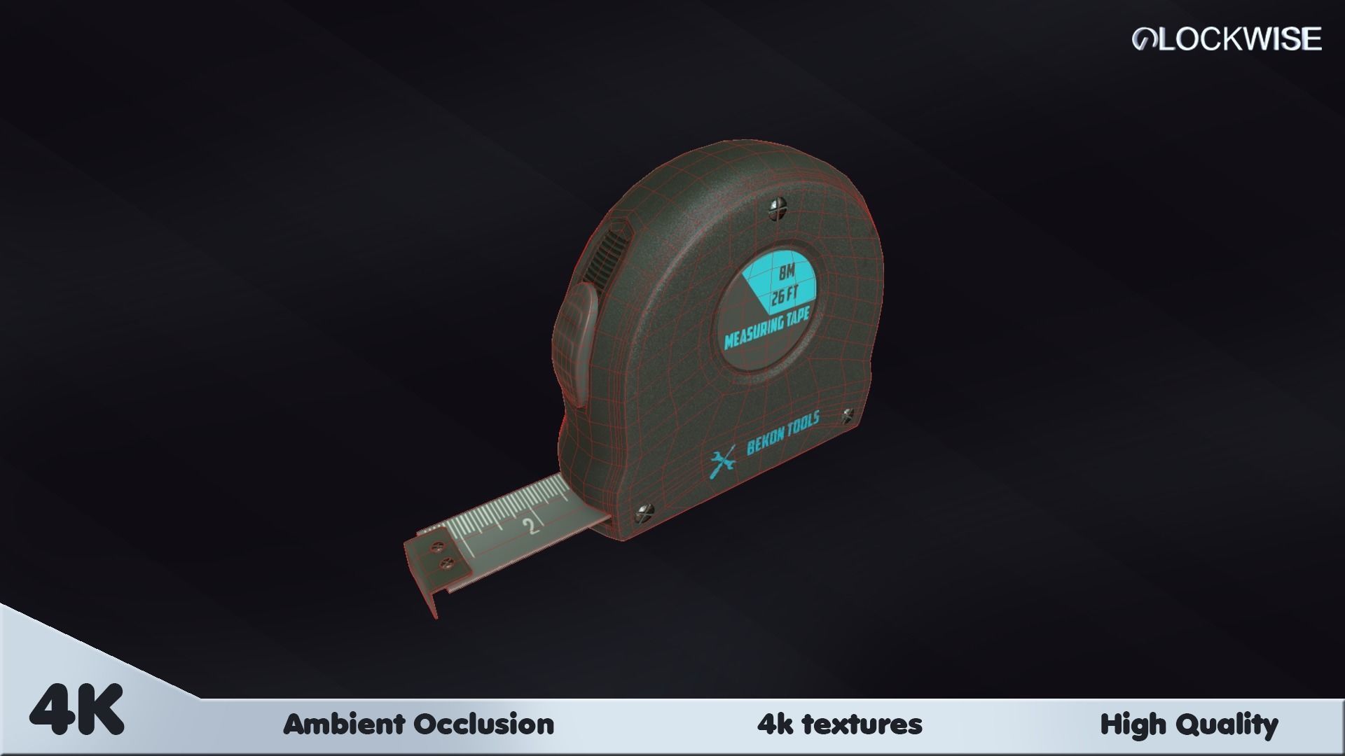 Measuring tape Low-poly 3D model_4