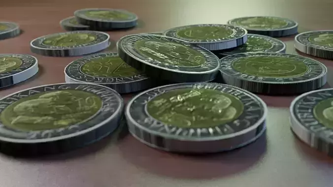 Philippines ten peso coin 3D model