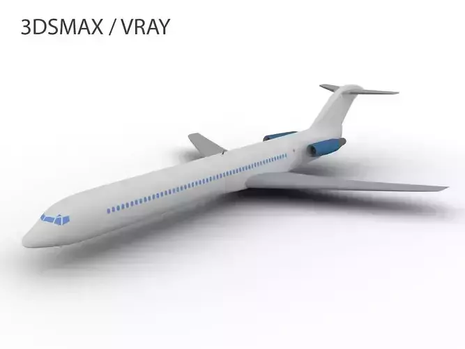 MCDONELL DOUGLAS MD-80 Low-poly 3D model