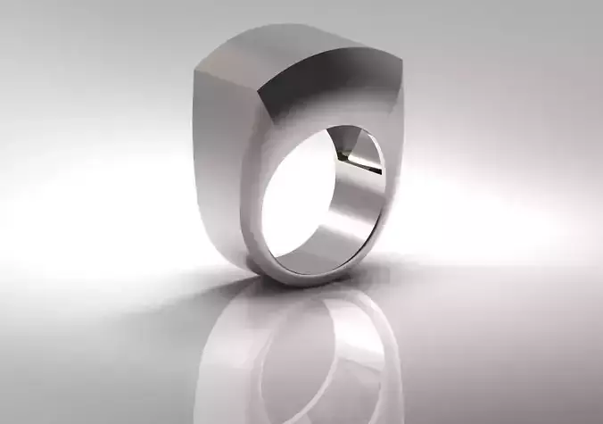 Masculine Silver Ring for MEN with Hollowed Inside 3D print model