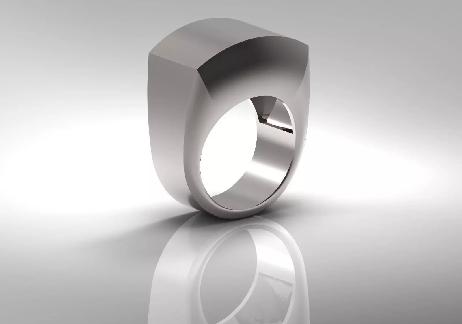 Masculine Silver Ring for MEN with Hollowed Inside 3D print model